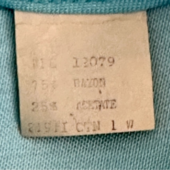 #D3 Vintage Alfred Werber Tiffany Blue Beaded & Lace Detail Cocktail Dress - Picture 6 of 7